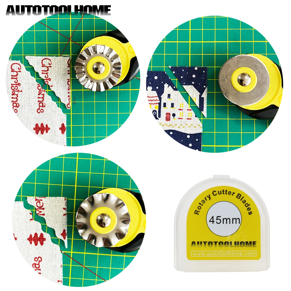 9pcs 45mm Rotary Cutter Set Skip stitch Blade Pinking Rotary Blade