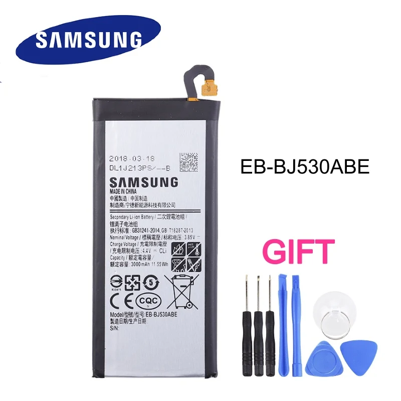 Оригинальная батарея Samsung EB-BJ530ABE для Galaxy J5 2017/J5 Pro J530 J530F J530G литий-полимерный