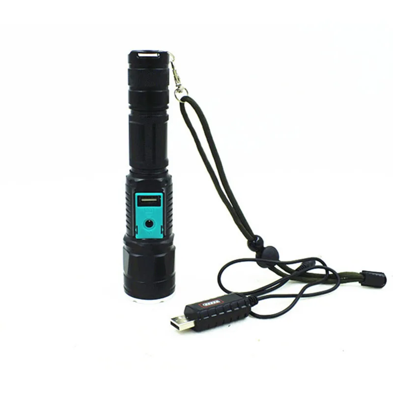 Фонарик XML-T6L2 открытый дальний зум USB телефон для зарядки 18650 фонариков