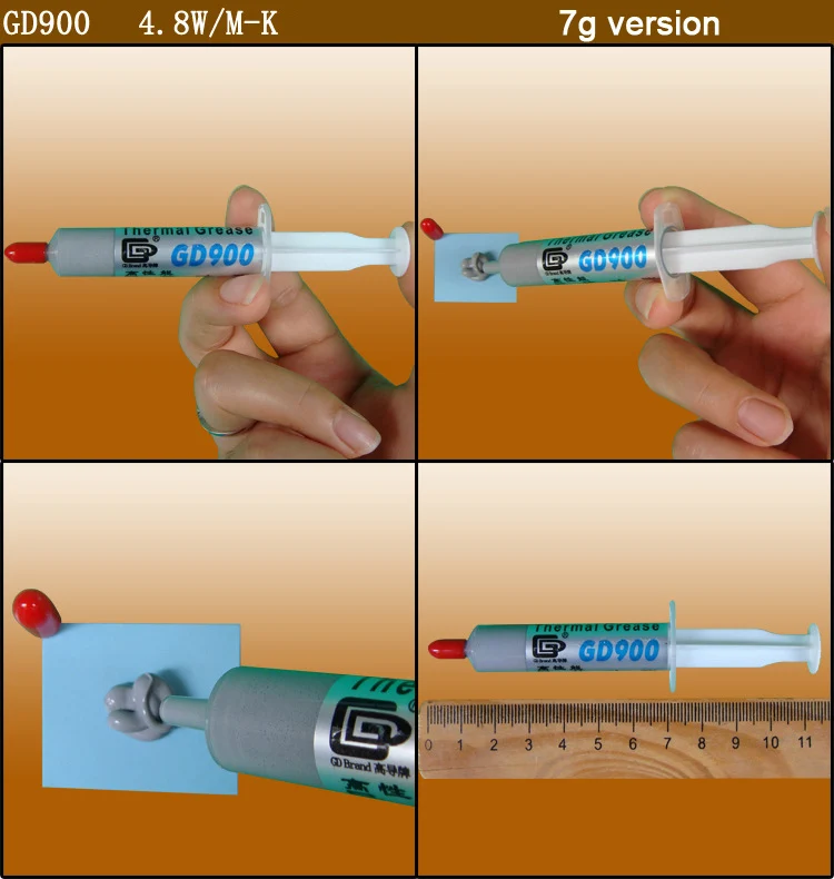 GD900 теплопроводная смазка паста 1 г 7 г 15 г 30 г Кремниевая паста теплоотвод соединение высокопроизводительный кулер для cpu GPU