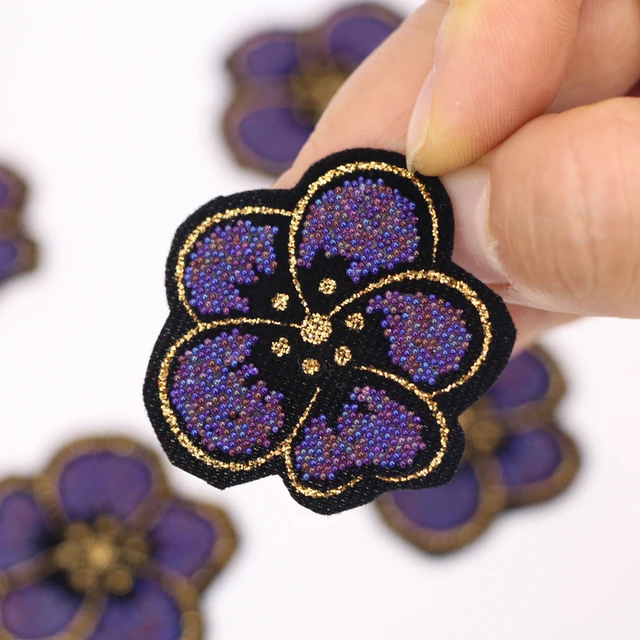 Buy 10Pcs/lot Handmade Rhinestone beaded & Sequin Flowers Patches Sew on Embroidery Patch For Clothes Beaded Applique Cute Patch Online