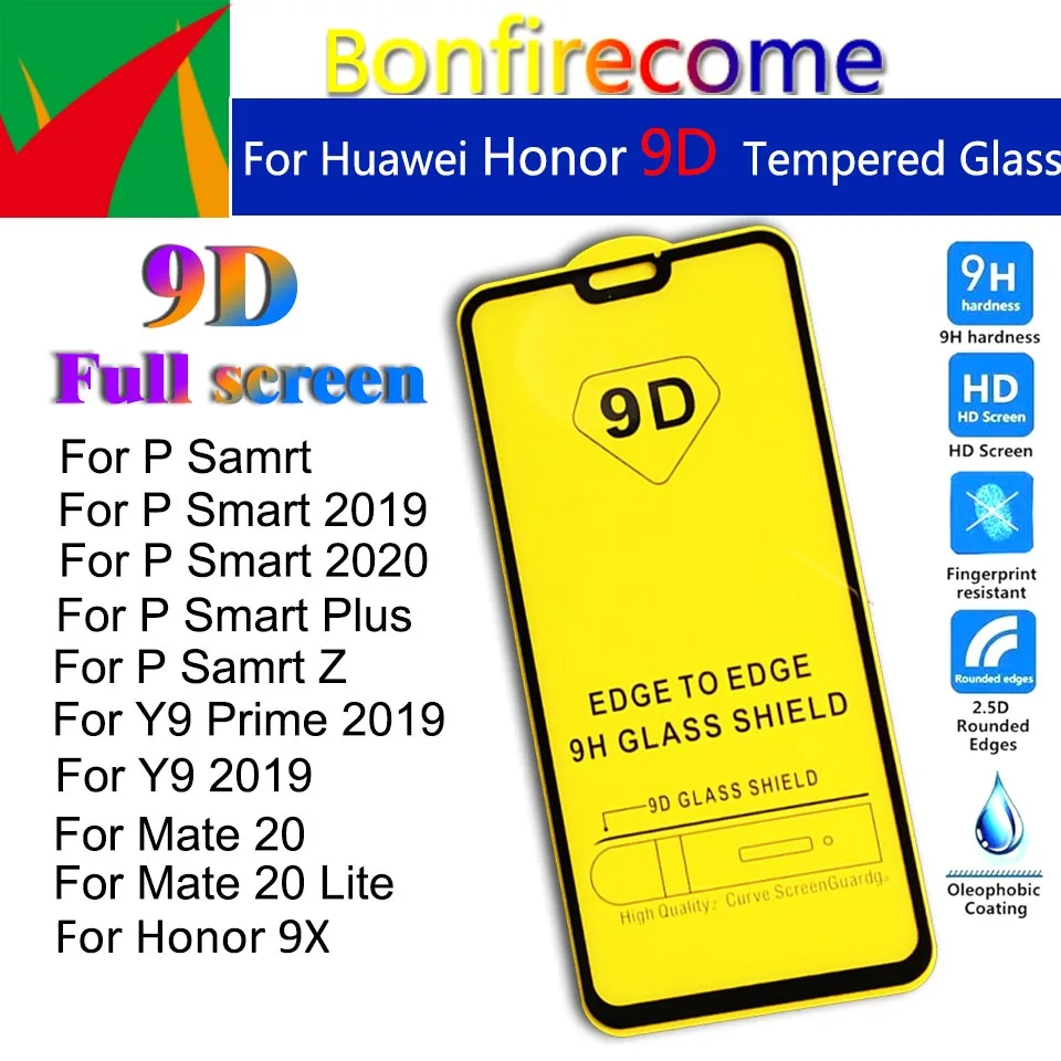 Закаленное стекло 9D с полным покрытием для Huawei P Smart Z Plus Y9 Prime 2019 10 шт. защитная
