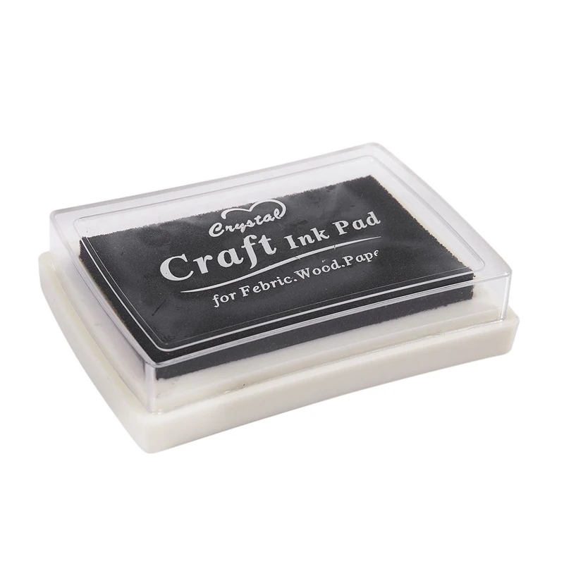 

BMBY-Black Ink Pad Inkpad Rubber Stamp Finger Print Craft Non-Toxic Baby Safe