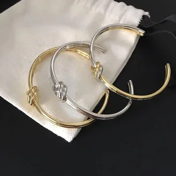

New color separation gold silver color double thread Knot bangle simple and fashionable