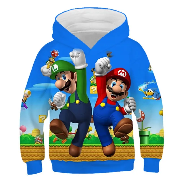 Mario print children s fall hoodie toddler boys and girls casual sweatshirt brand children s street