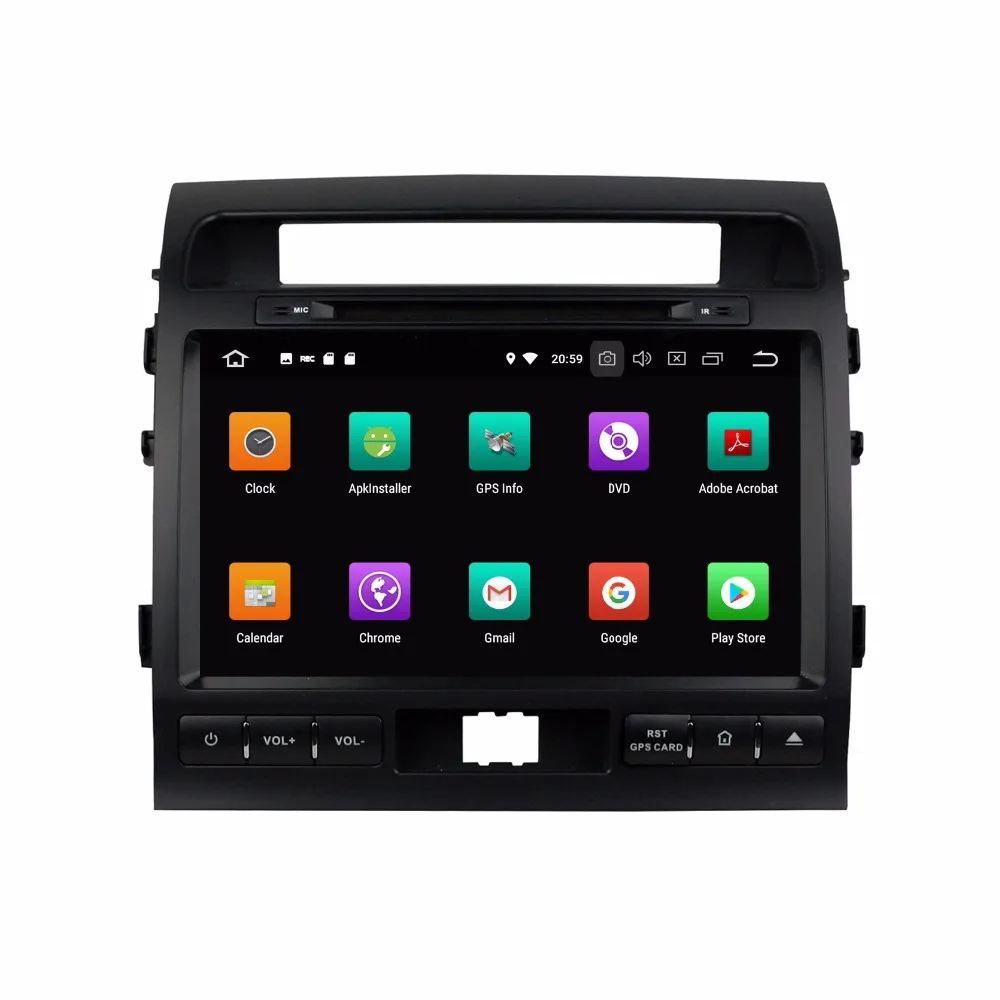 Excellent 10.1" Quad core 1024*600 HD screen Android 9.0 Car GPS radio Navigation for Toyota Land crusier Roraima 2008-2015 1