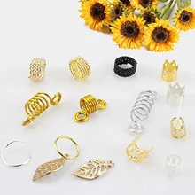 200Pcs Aluminum Hair Coil Dreadlocks Braided Rings Metal Hair Cuffs Braiding Beads LDO99
