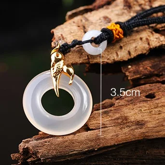G pendant no chain OMHXFC, опт, EP94, Европейская мода, для женщин, для вечеринки, дня рождения, свадьбы, подарок, Ретро стиль, Бабочка, Круглый, нефрит, 24 К, золотой кулон, Шарм - Цвет камня: G pendant no chain