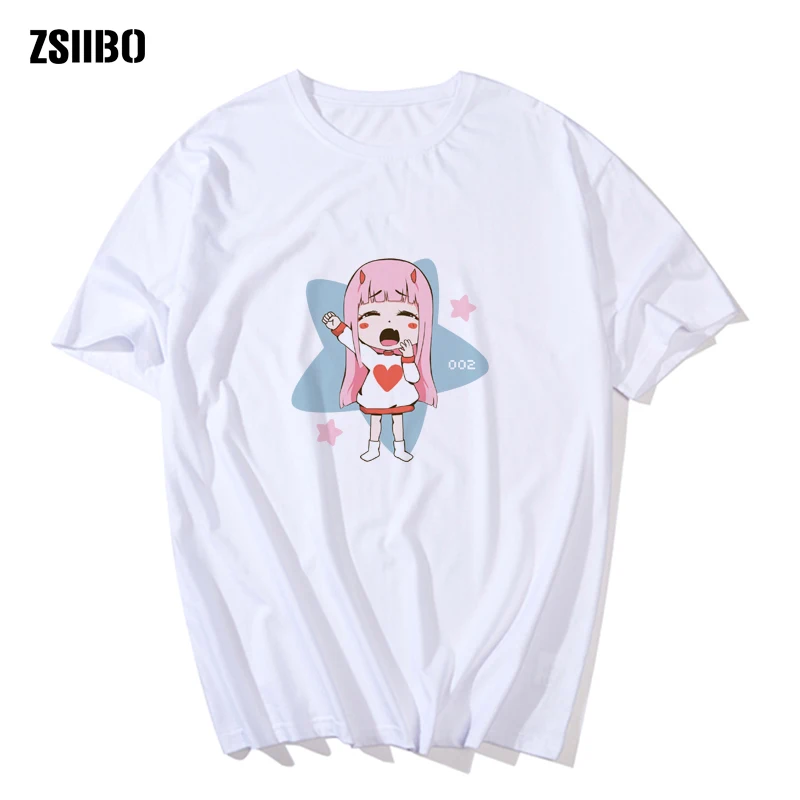 Футболка с коротким рукавом Lovely Zero Two от Darling In The Franxx футболка забавным дизайном