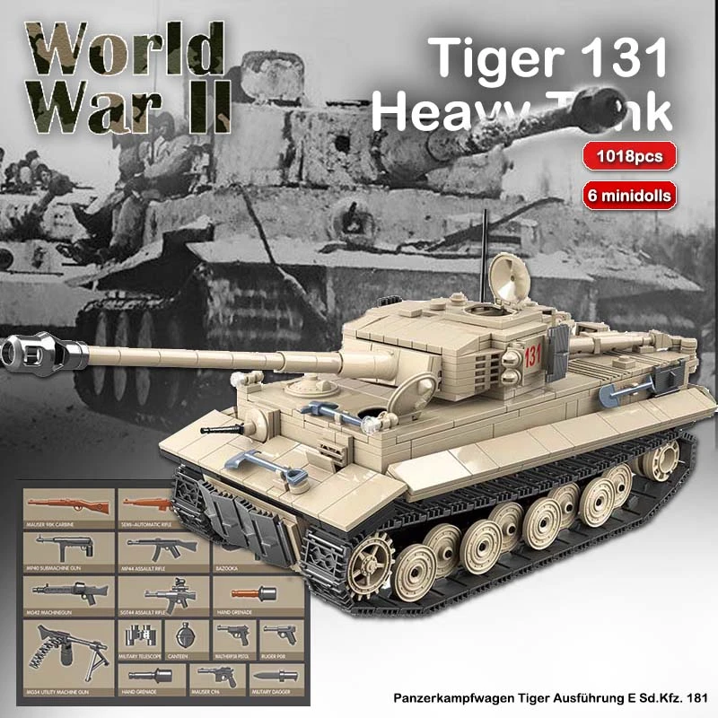 1018pcs Tiger 131 Military Tank Building Blocks Ww2 Heavy Tanks Bricks Set Weapons Soldiers Models Kids Diy Toys Children Gifts Blocks Aliexpress
