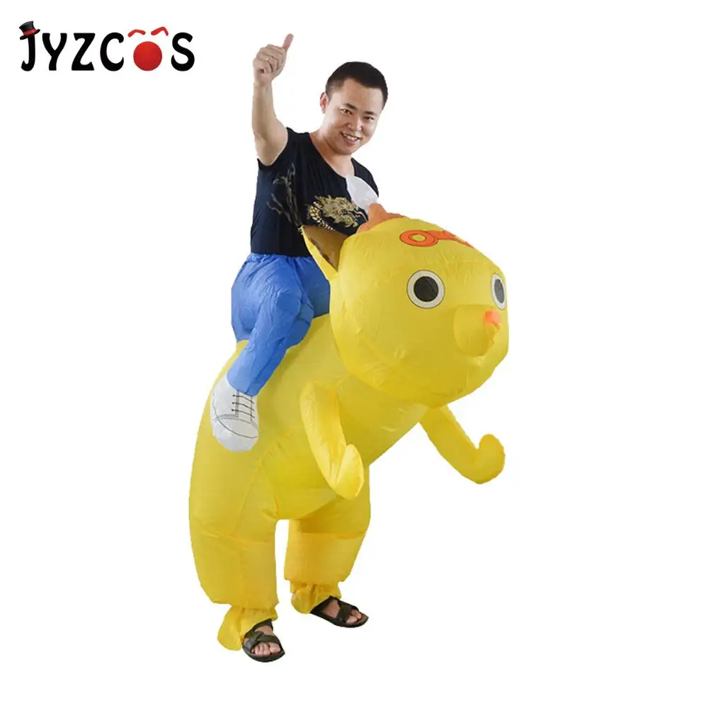 JYZCOS мультфильм маленькая Желтая Собака надувные костюмы Хэллоуин одежда макияж Рождественский костюм реквизит шитье яркие аниме косплей