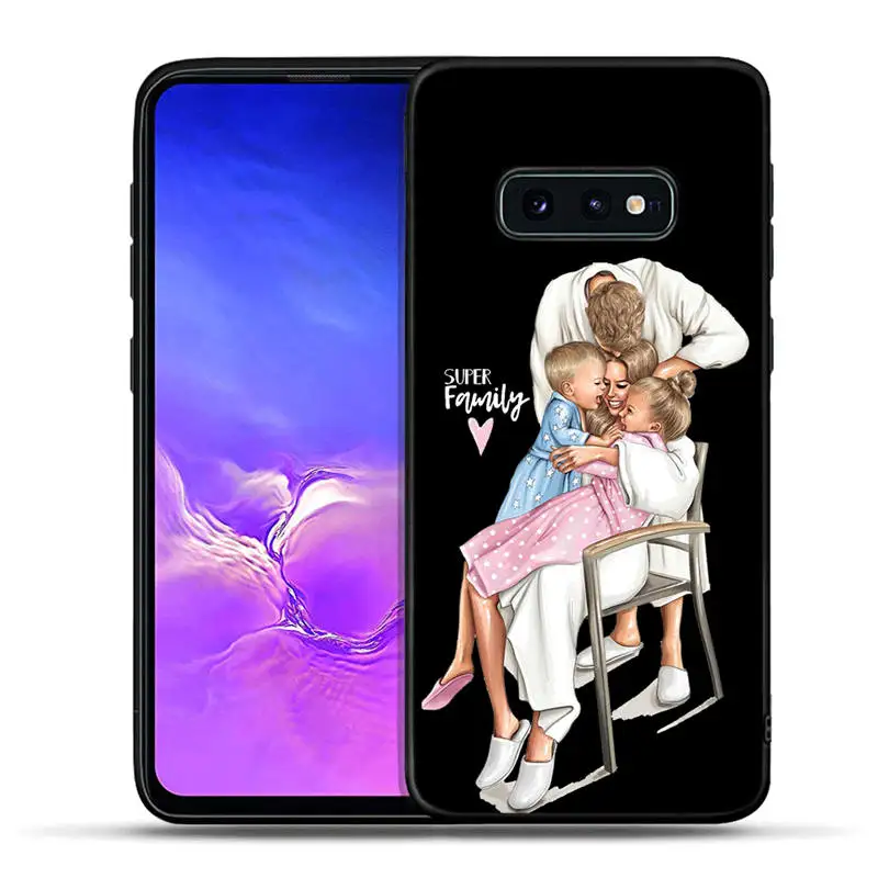 H1505 Модный супер теплый семейный чехол для телефона для мамы и папы, мальчика и девочки для samsung Galaxy S8, S9, S10, 5G Plus, S10e, S10, 5G, Note 10 Plus, 8, 9, S7 Edge - Цвет: H1505