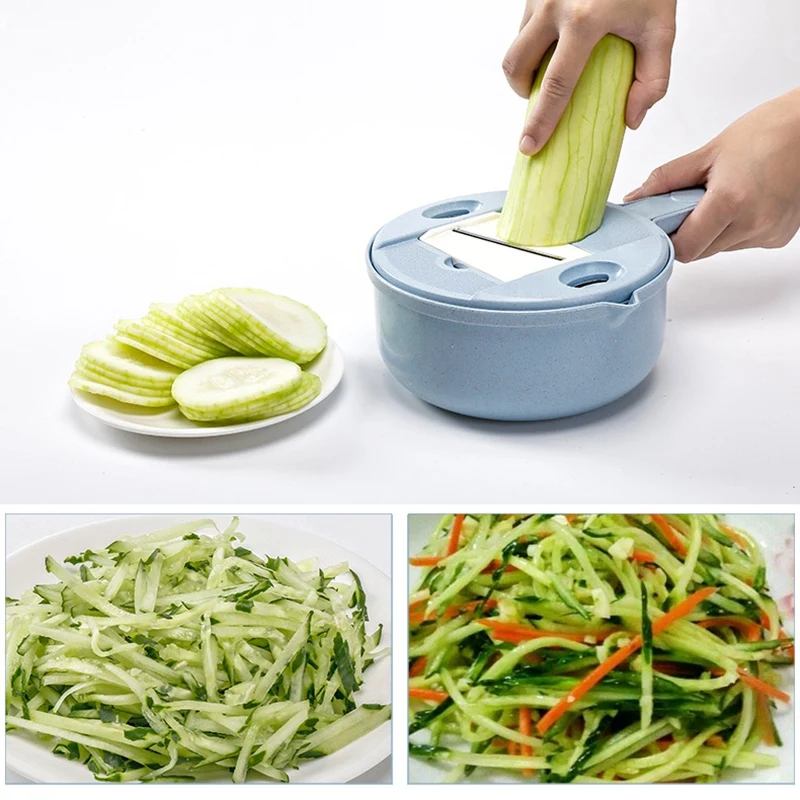 9 In 1 Vegetable Cutter Kit Kitchen Shredder Multipurpose Grater Egg White Separator With Guard