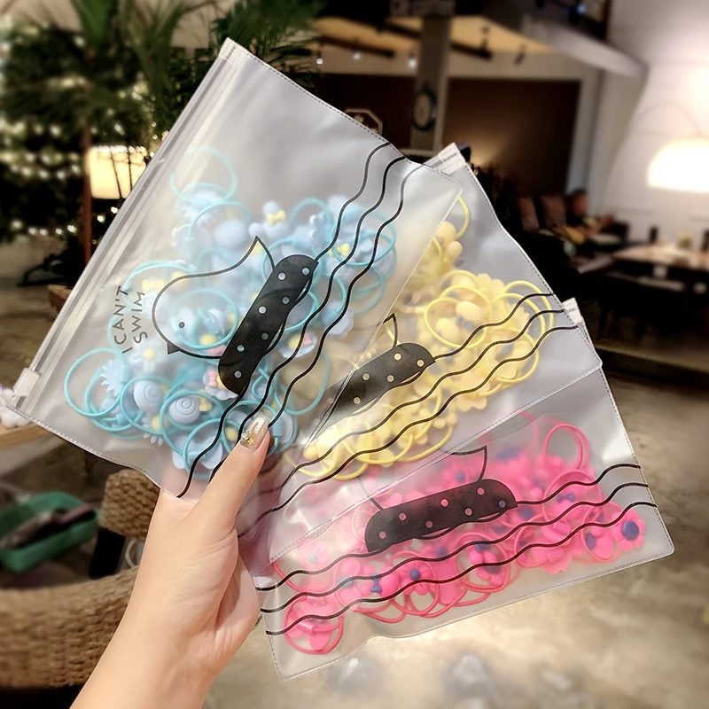 20PCS/Set Girls Cute Cartoon Colorful Bow Flower Rabbit Elastic Hair Band Children Lovely Rubber Band Scrunchie Hair Accessories