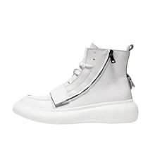 IGxx/обувь с высоким берцем кожаные мужские кроссовки на молнии со шнуровкой, сапоги панк до лодыжек для мужчин, Баскетбольная обувь на липучке белого цвета