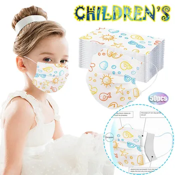 

Children's Three-Layer Protective Dust-Proof Cartoon Printed Disposable Mask Breathable Protection Printing Face Mouth Mask