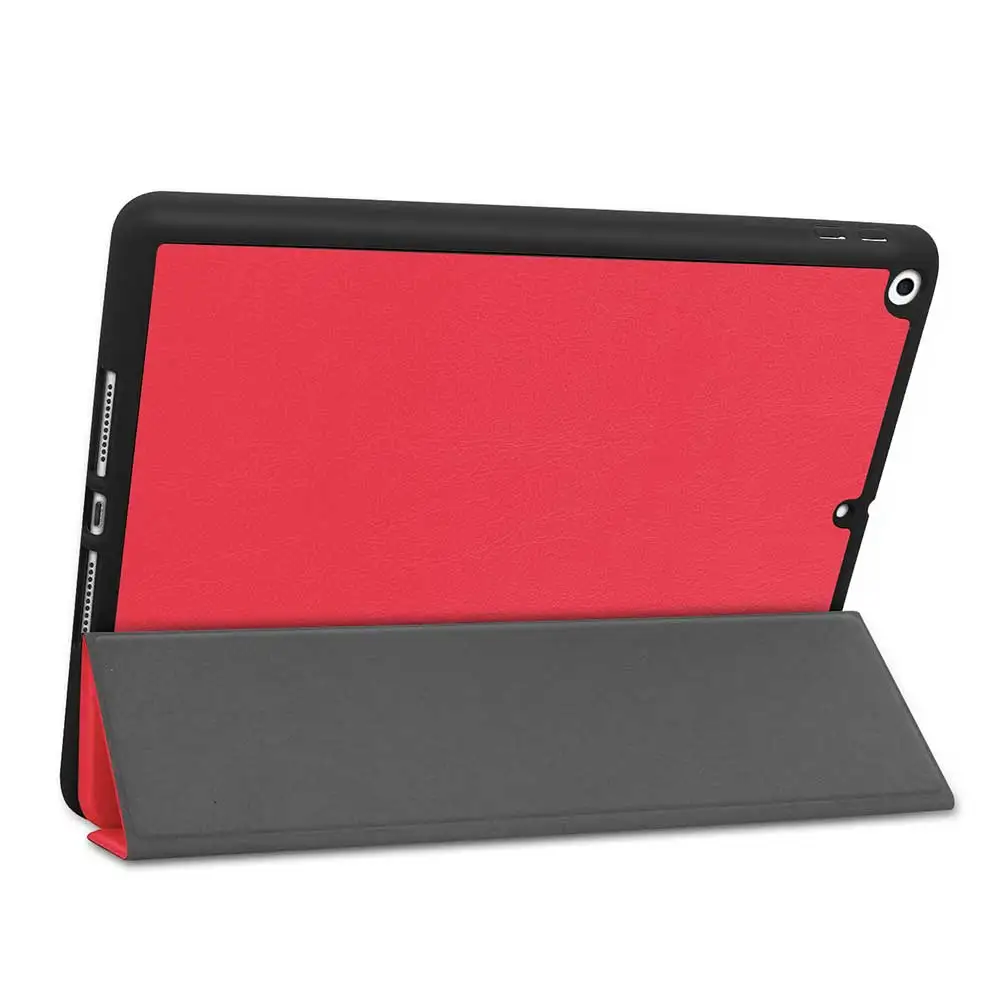 Трехслойный кожаный Флип Стенд кожаный чехол для iPad 10,2 iPad 7th Gen A2197 A2198 A2200 чехол противоударный чехол с авто режимом включения и выключения Смарт Обложка