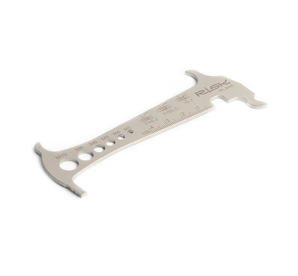 silver 3 IN 1 Chain Checker High Persion CNC Machining MTB Road Bike Tool Loss Checker/Bolts Measurement/Hook Caliper Cycling parts - Color: silver
