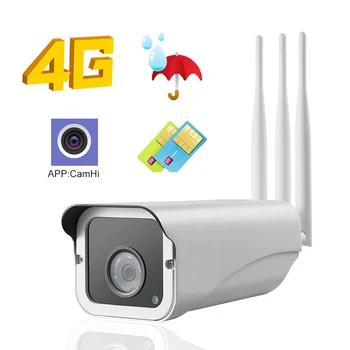 

3G 4G SIM Card IP Camera Outdoor 1080P HD Bullet CCTV Camera Security Waterproof Support IR Night Vision TF Card Slot APP CamHi