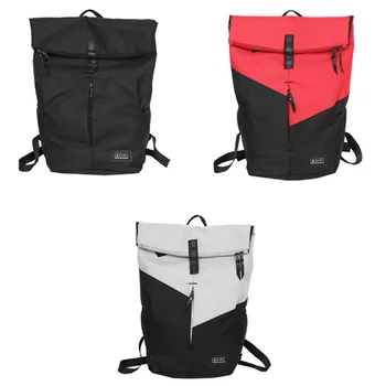 

Fashion Canvas Roll Shoulder Bag Color College Student Bag Large Capacity Travel Sports Backpack