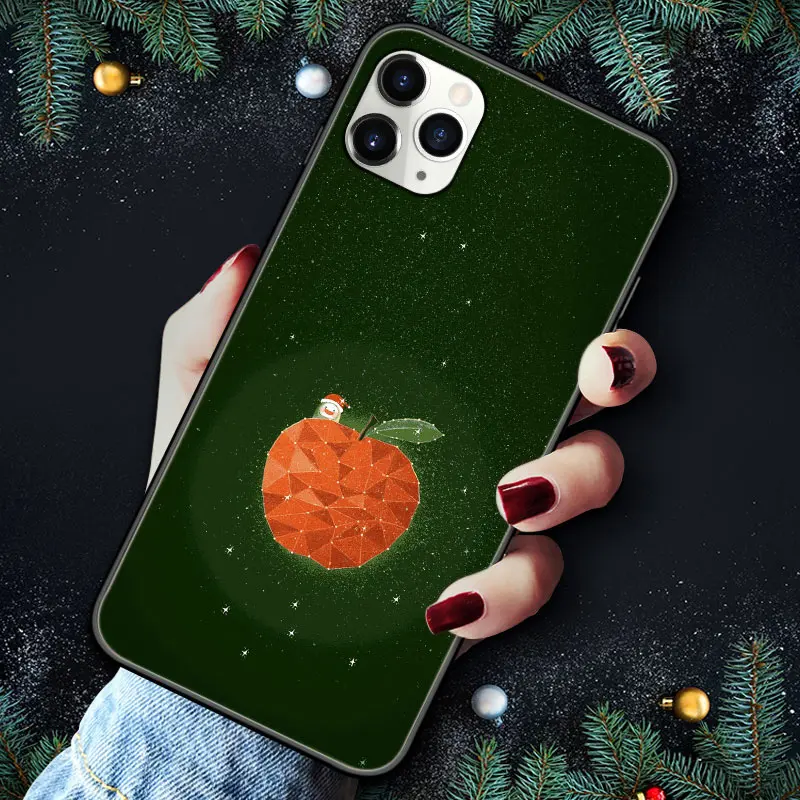Christmas apple Чехол для телефона с рождественским рисунком Зеленый чехол для iPhone 11 Pro Atrovirens ёлки подарок олень для iPhone 11 Pro Max чехол Xs Max Xr 6 7 8 Plus - Цвет: Christmas apple