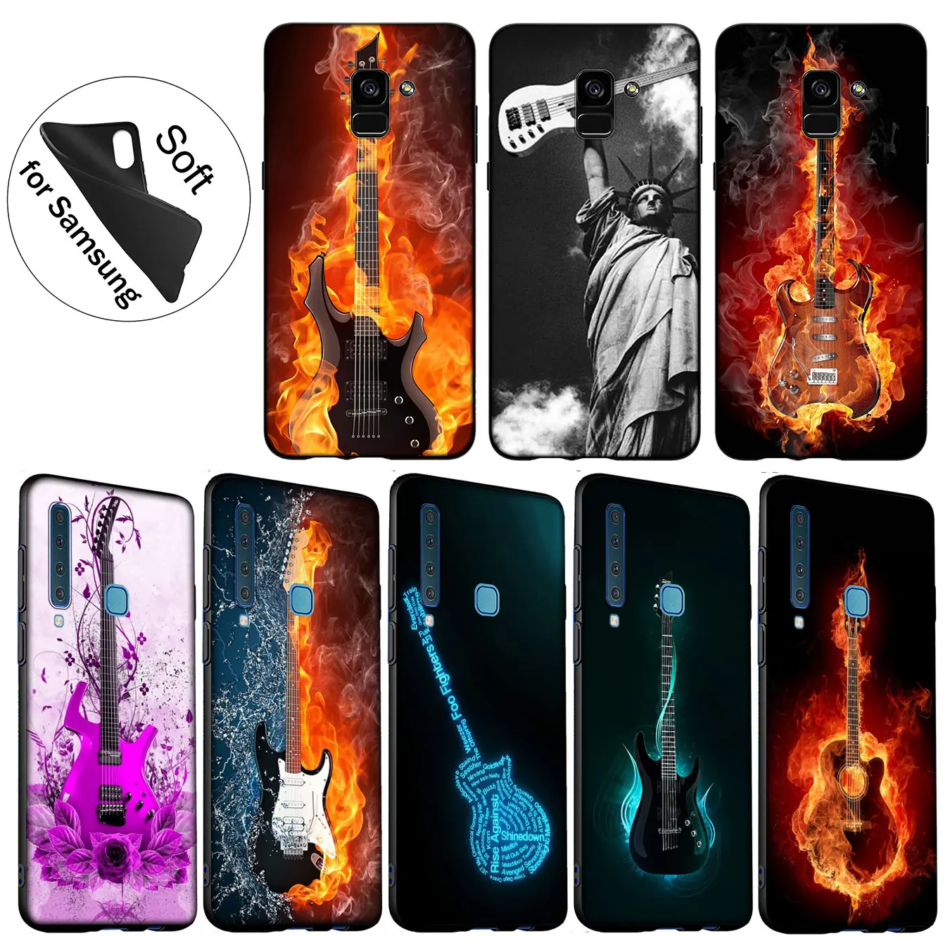 Роскошный мягкий силиконовый чехол IYICAO для музыкальной гитары DJ samsung Galaxy J8 J7 Duo J6 J4
