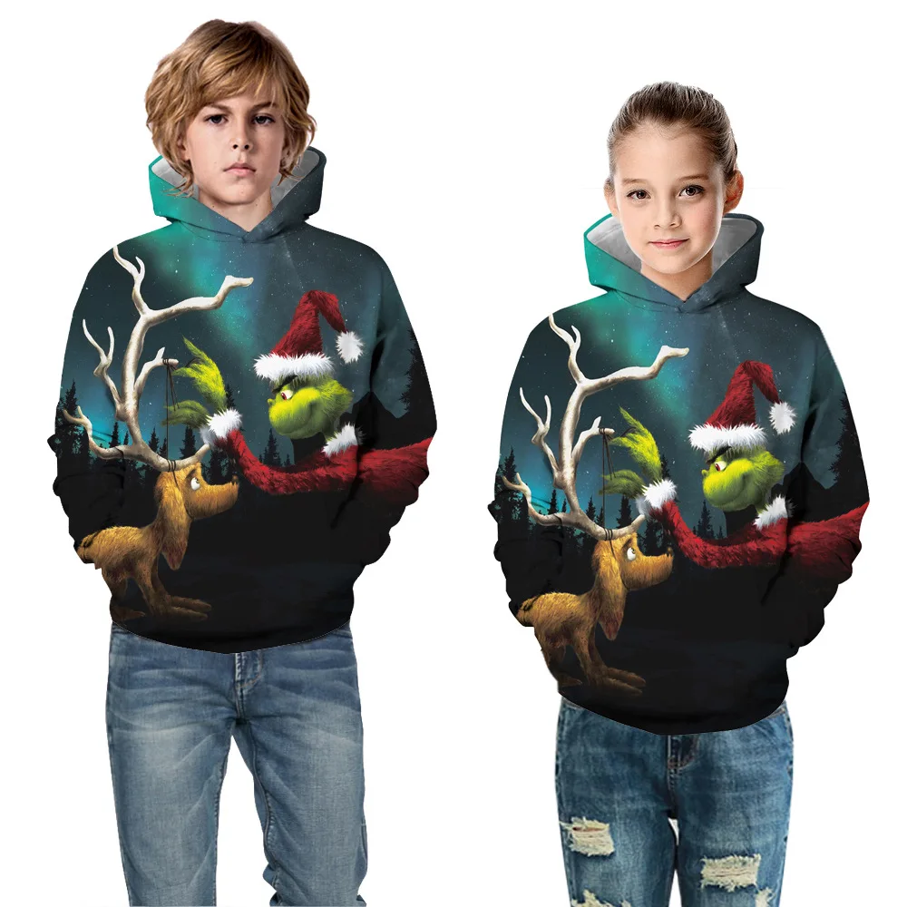 Толстовка с длинными рукавами для маленьких мальчиков и девочек; детская футболка с объемным рисунком аниме; enfant fille; свитер; детская Рождественская одежда