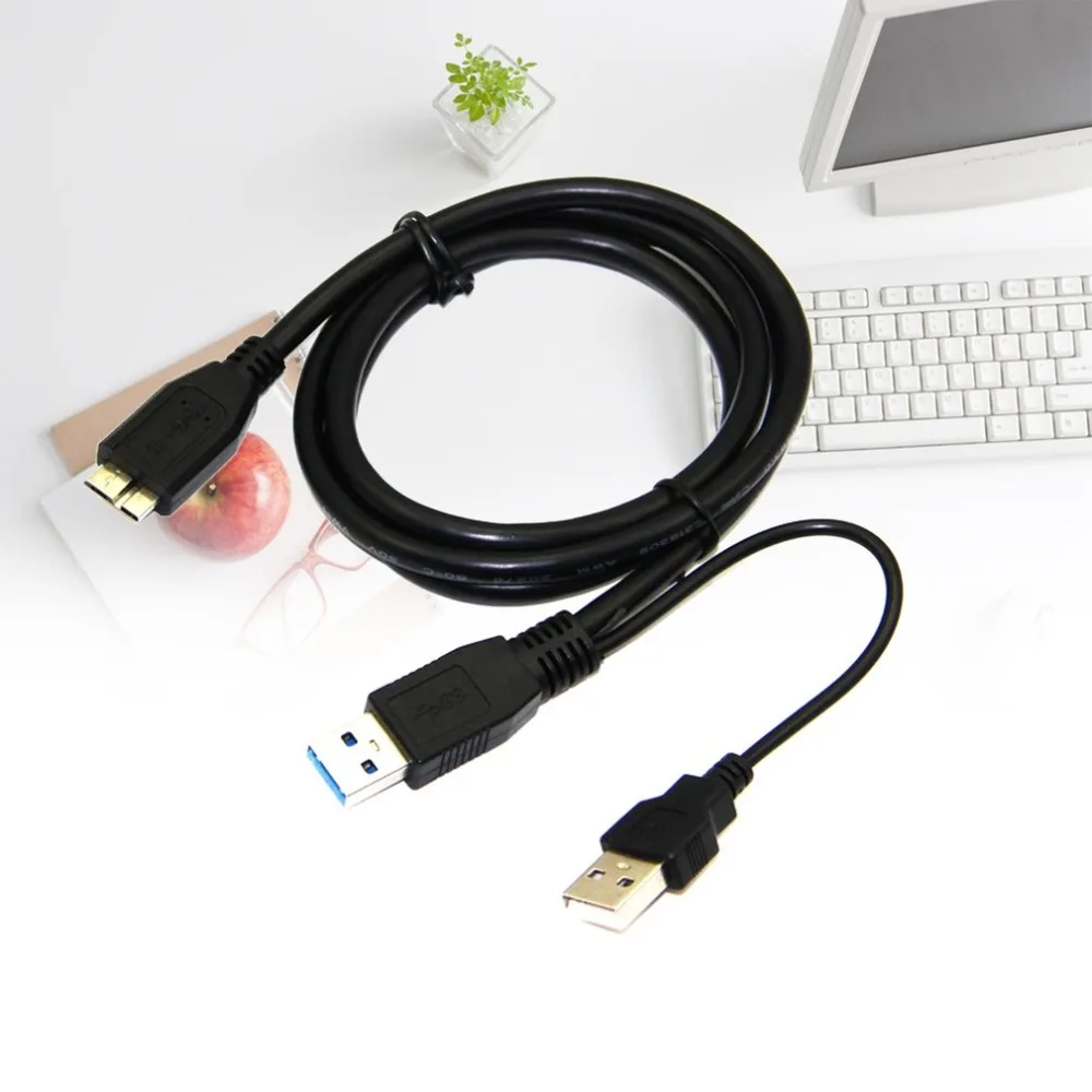 0,6 м Dual USB 3,0 A Male к Micro B Y черный кабель питания переносного жесткого диска 2-разъем Y-дизайн