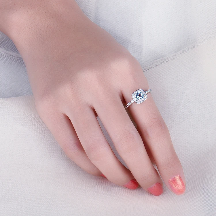 Ювелирные изделия, 1ct, настоящее кольцо с голубым топазом, 925 пробы, серебряные кольца для женщин, кольцо для помолвки, серебро 925, драгоценные камни, ювелирные изделия