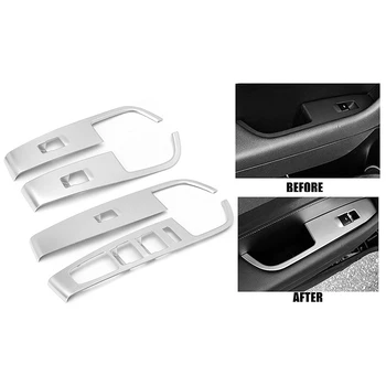 

ABS Silver Car Door Window Armrest Switch Control Panel Cover Trim Moulding for Hyundai Sonata 2015-2017