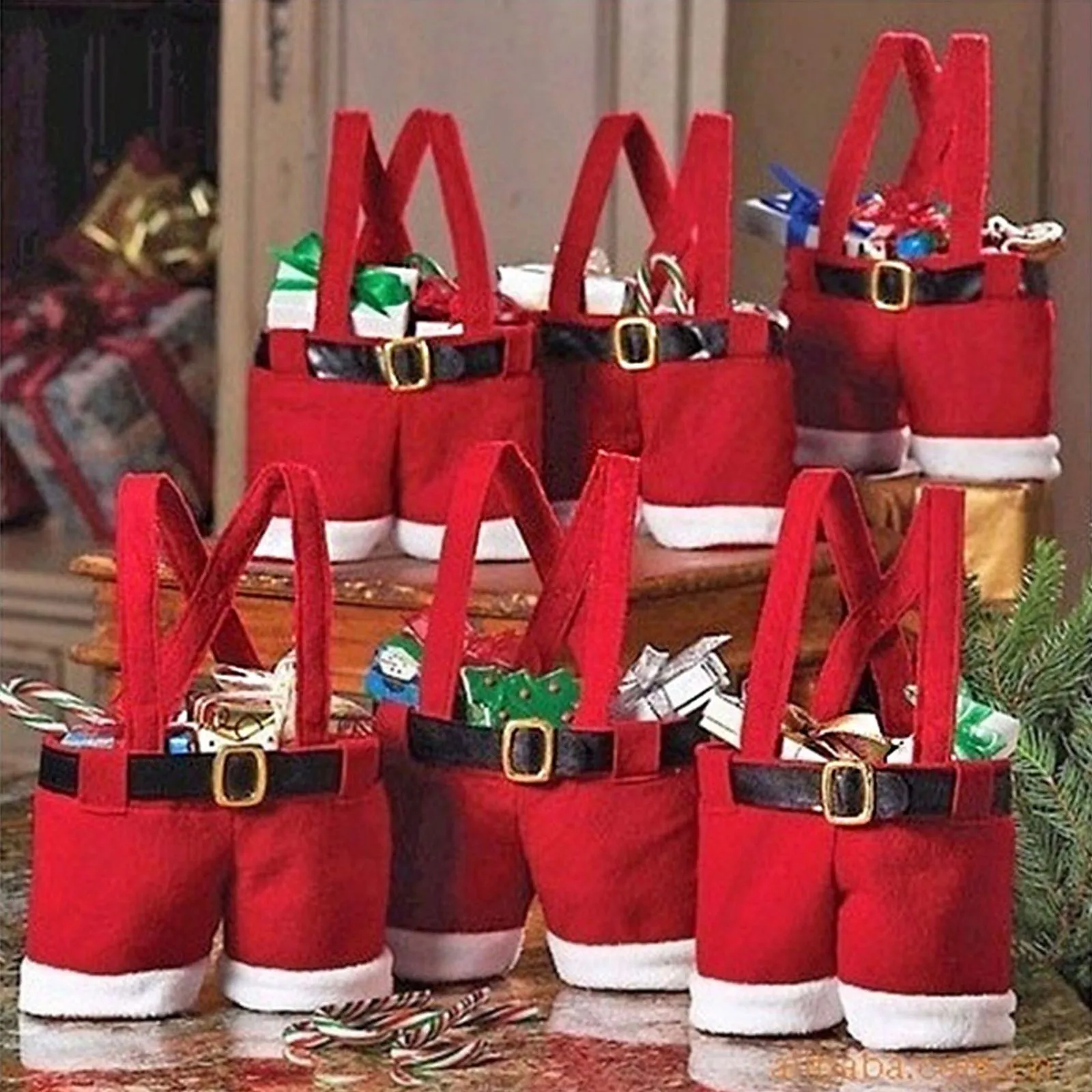 4pc Christmas Gift Bag Hot Sale Wedding Candy Presents Decorations For Home Cadeau Noel dropshipping | Дом и сад