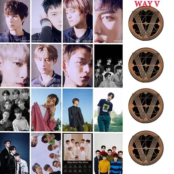 

Kpop WAYV Take Over The Moon Photocard Sticker New Album Crystal Card Sticker Ten Winwin Photo Stikcy Card 16pcs/set