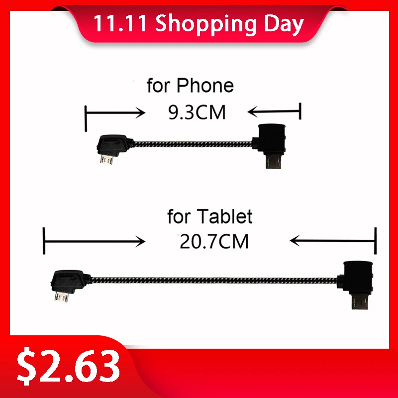 

Controller Adapter Micro-USB Reverse Type-C Port Cable Connector for DJI Mavic Pro Platinum Air Mavic 2 Mavic Mini Data Line
