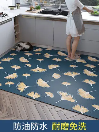 

Non-Slip Household Leather Floor Mat, Kitchen Carpet, Oil Proof, Can Be Waterproof