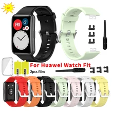 Silicone-Band Bracelet Watch-Case Fit-Strap-Tool Screen-Protector Correa for Huawei