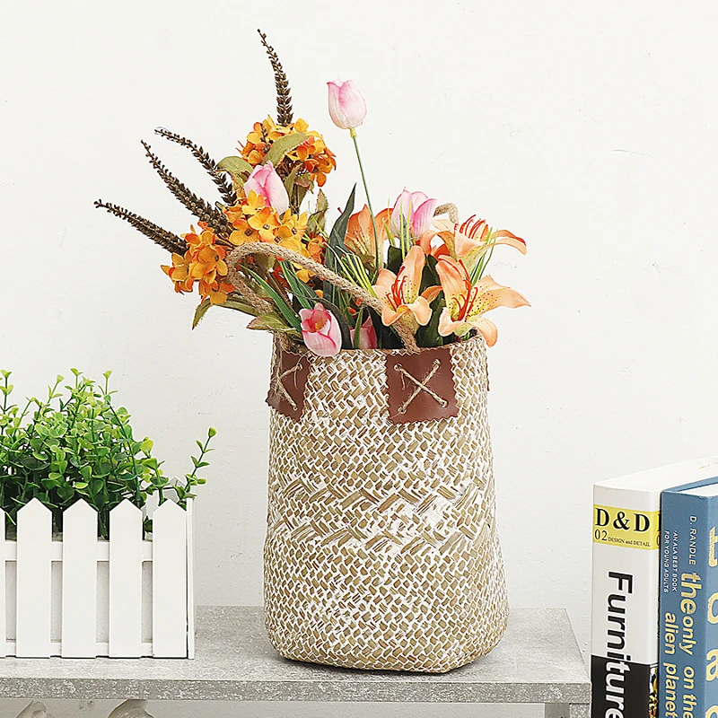 Ретро Цветочная композиция корзина горшок садовая цветочная трубка ваза