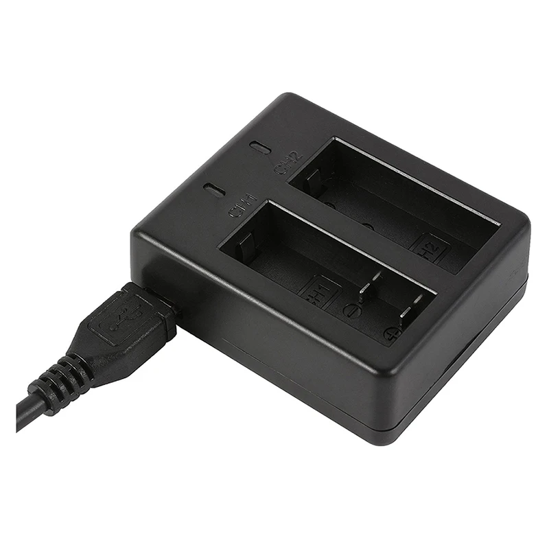 AAAE Top-4x 3,7 V 900mAh батарея+ двойной USB зарядное устройство для спортивной камеры SJ4000 OS480, черный