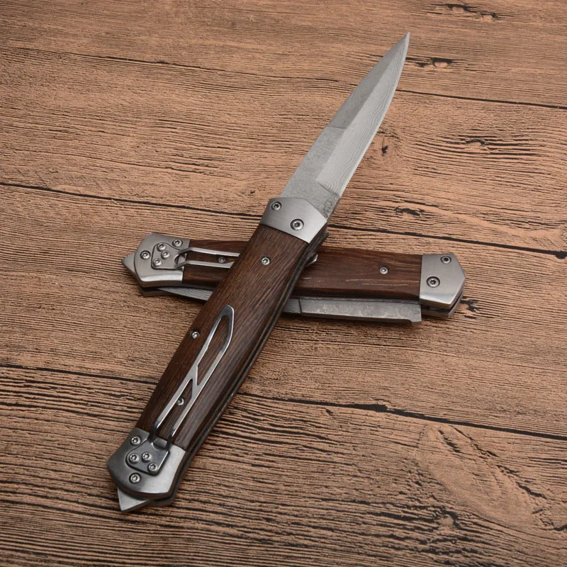 Высокое качество VG-Дамасская сталь+ куриное крыло деревянная ручка/C36 стили EDC складное лезвие тактические шестерни коллекция ножей