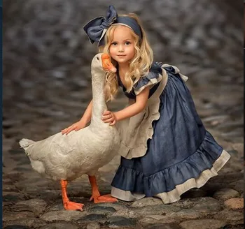 

Girls Gardener style Dress Autumn Spring Children Clothing Lace Kids Flying Sleeve Party Dresses Baby Girl Princess Costume