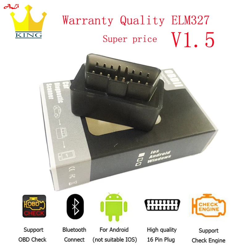 Bluetooth мини ELM327 V1.5 OBD сканер elm327 считыватель кодов ELM 327 Автомобильный