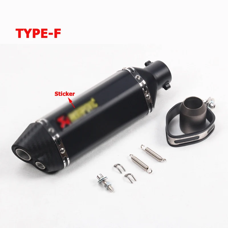 370 мм Akrapovic выхлопная труба универсальный мотоцикл Escape модифицированный двойной глушитель с отверстиями для R15 PCX 125 CBR150 Ninja 250 NVX155 - Цвет: F