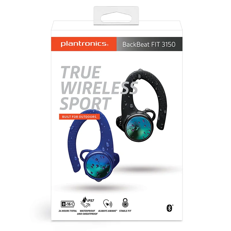 Original Plantronics BackBeat FIT 3150 Wireless Earphones In Ear Bluetooth Heaset Stereo Comfort-fit Inline Controles