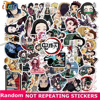 

10/20/30/40/50pcs Anime Demon Slayers Kimetsu No Yaiba Sticker Waterproof PVC Skateboard Luggage Motorcycle Guitar Vsco Sticker