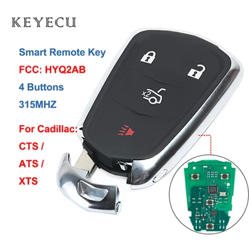 

Keyecu 4 Buttons Smart Remote Car Key Fob 315MHz for Cadillac ATS XTS 2015 2016 2017 2018 2019 CTS 2014-2018, FCC: HYQ2AB