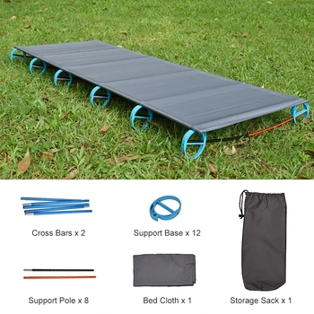 

Outdoor Portable Camping Bed Aluminum Alloy Traval Cot Ultralight Tent Bed For Hiking Mountaineering Single Person Mat Bed