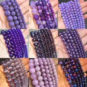 Beadia STONE BEADS 2020 Dark Purple Natural Spacer Beads for Making Jewelry  4-12 MM Wholesale - AliExpress