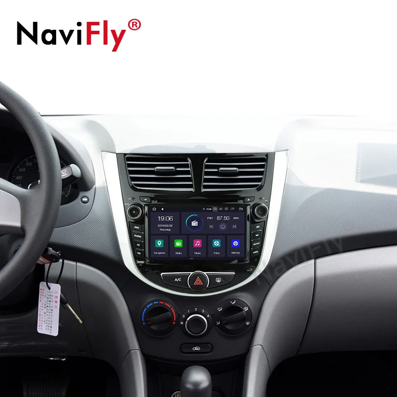 NaviFly Android 9,0 автомобильный мультимедийный плеер, автомобильный DVD для Hyundai Solaris Verna Accent 2010-, Автомобильный gps радио, видео навигация
