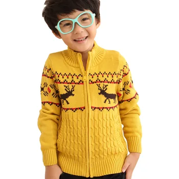 

Boys Winter SweaterWarm Top Long Sleeve Sweater Cute Sweet Knitted Zipper Cardigan Streetwear