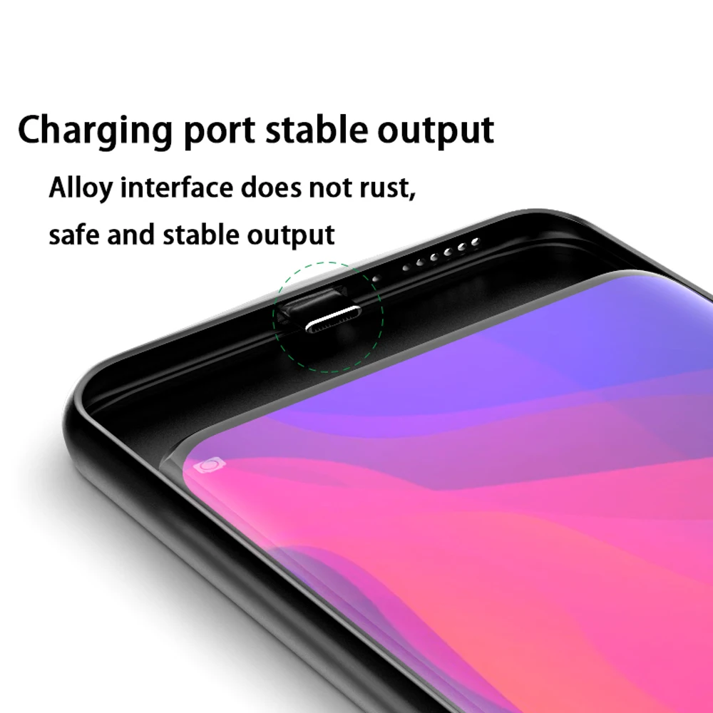 Портативное зарядное устройство чехол 6500 мАч крышка смартфона power Bank для OPPO Find X противоударный Задний зажим Чехол для батареи Capa