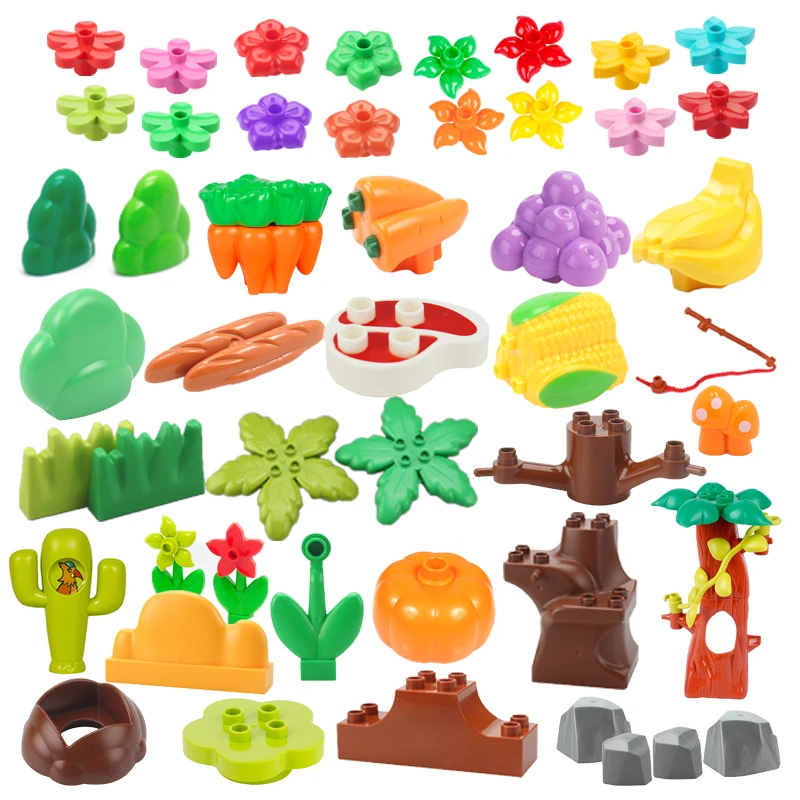 Plant Series Big Building Blocks Flower Grass Tree Fruit Adornment Accessories Compatible